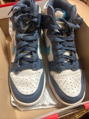 Nike Kids Navy, White & Teal High-Top Sneakers